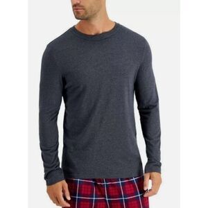 NEW! Club Room Sleep CR Charcoal Grey Sleep Shirt Long Sleeve Men's Size Small